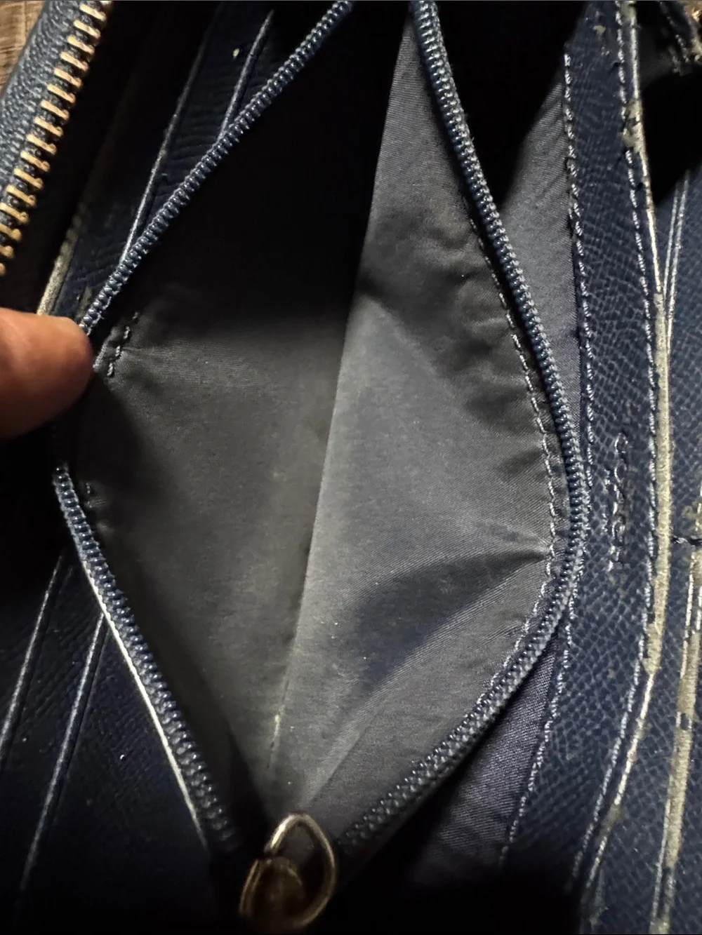 Coach Quilted Denim and Navy Zip Wallet